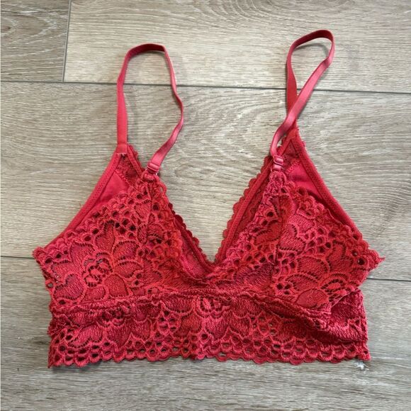 Aerie Red Lace Bralette Size Small - Picture 3 of 5